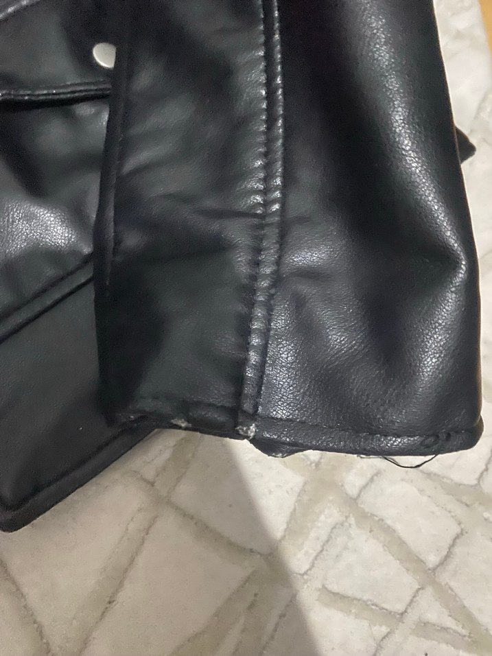 Zara Siyah Deri Biker Ceket - Görsel 2