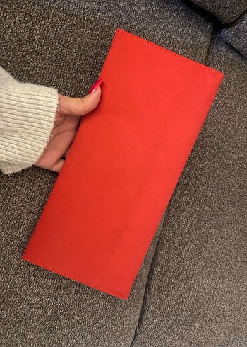 Kırmızı Süet Kadın Portföy Çanta - Görsel 5