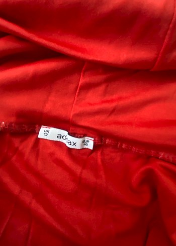 Kırmızı Uzun Kollu Drapeli Straplez Bluz - Görsel 3