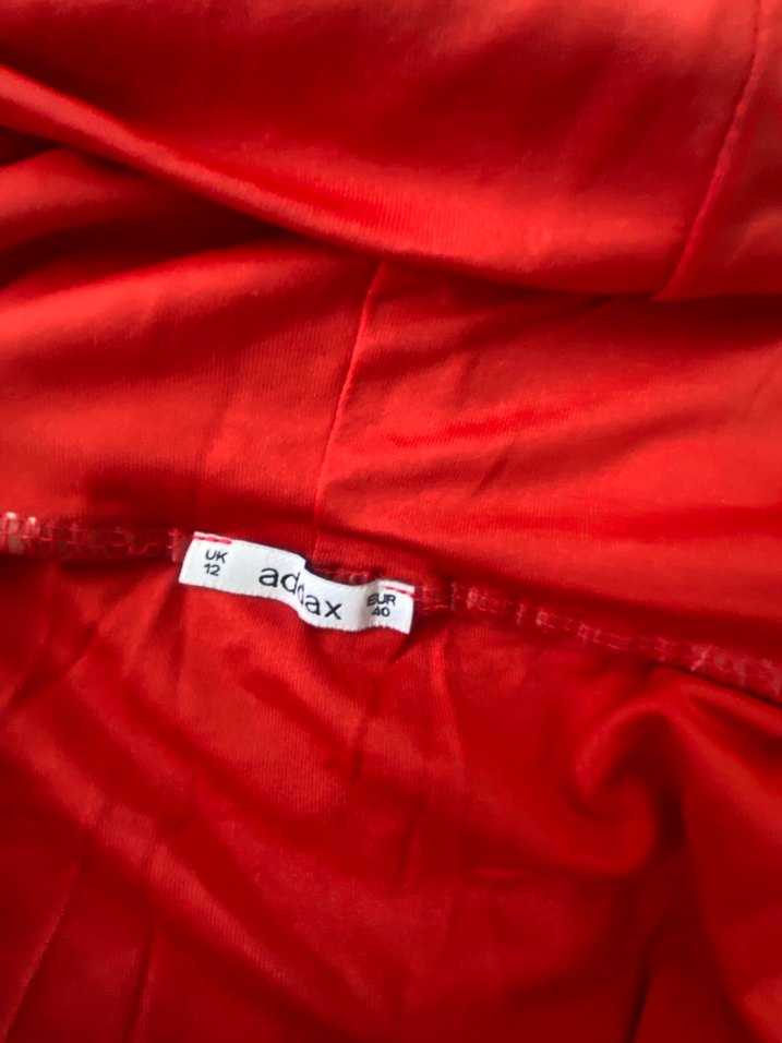 Kırmızı Uzun Kollu Drapeli Straplez Bluz - Görsel 3