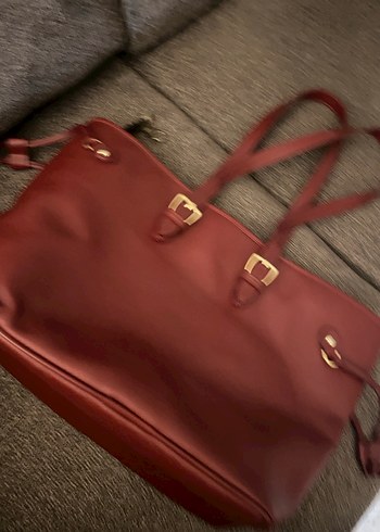 Klasik Bordo Deri Kadın Çanta - Görsel 2