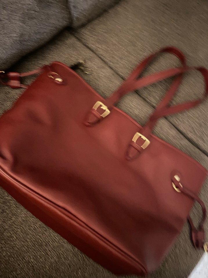 Klasik Bordo Deri Kadın Çanta - Görsel 2