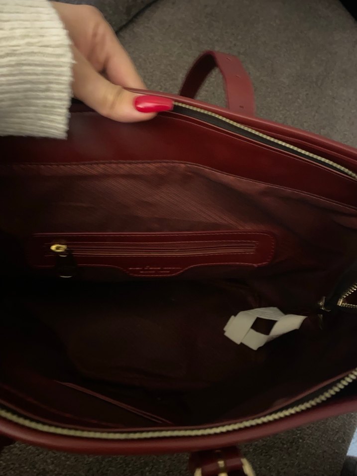 Klasik Bordo Deri Kadın Çanta - Görsel 4