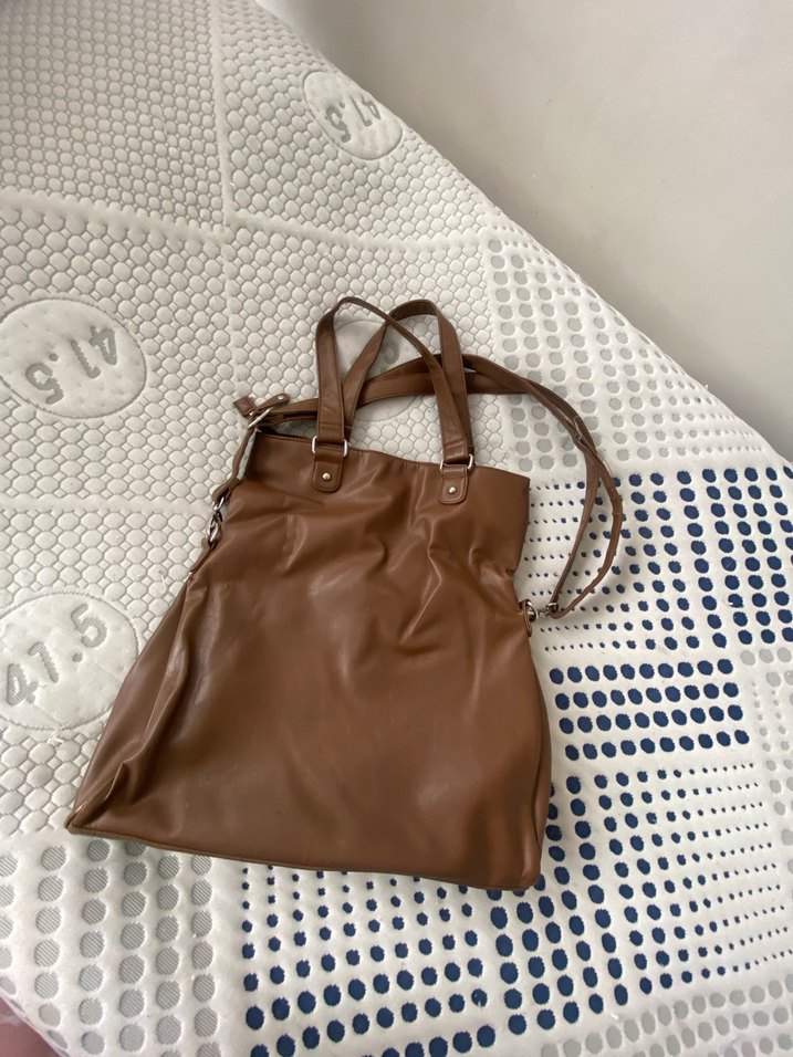 Kahverengi Deri Kadın Omuz Çantası - Görsel 2