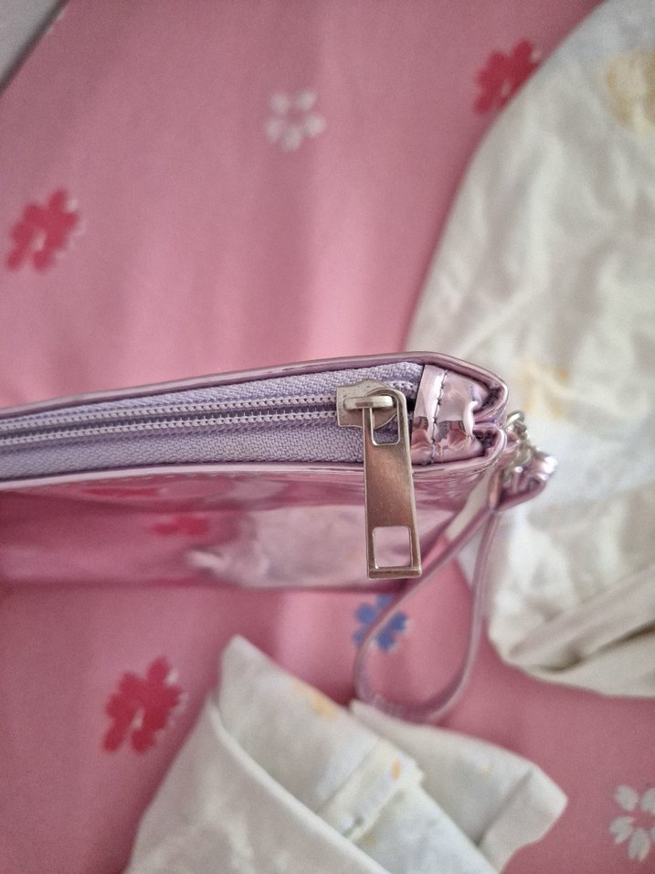Pembe Pastel Fermuarlı Makyaj Çantası - Görsel 2