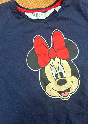 4 Yaş Beden Kız Çocuk Lacivert Minnie Baskılı Elbise