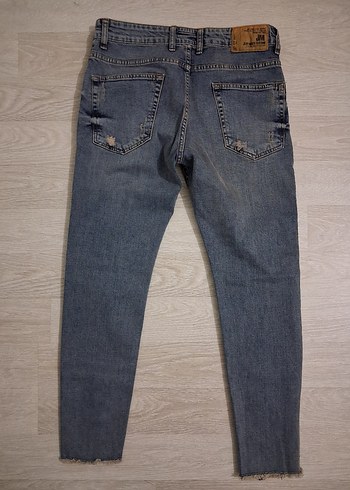 Fermuarlı Erkek Mavi Denim Pantolon - Görsel 2