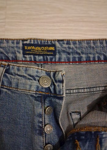 Fermuarlı Erkek Mavi Denim Pantolon - Görsel 3
