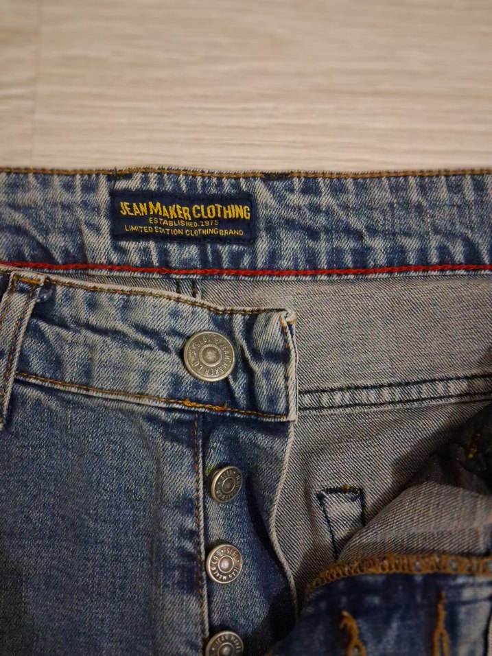 Fermuarlı Erkek Mavi Denim Pantolon - Görsel 3