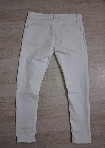 Zara Beyaz Slim fit Erkek kot pantolon - Görsel 2