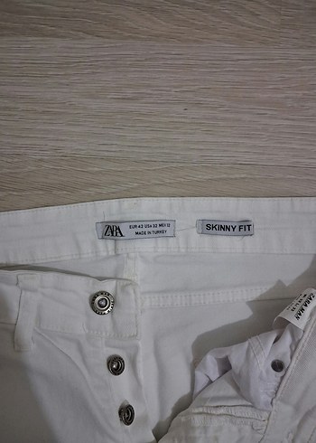 Zara Beyaz Slim fit Erkek kot pantolon - Görsel 3