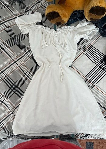 Beyaz mini elbise - Görsel 2