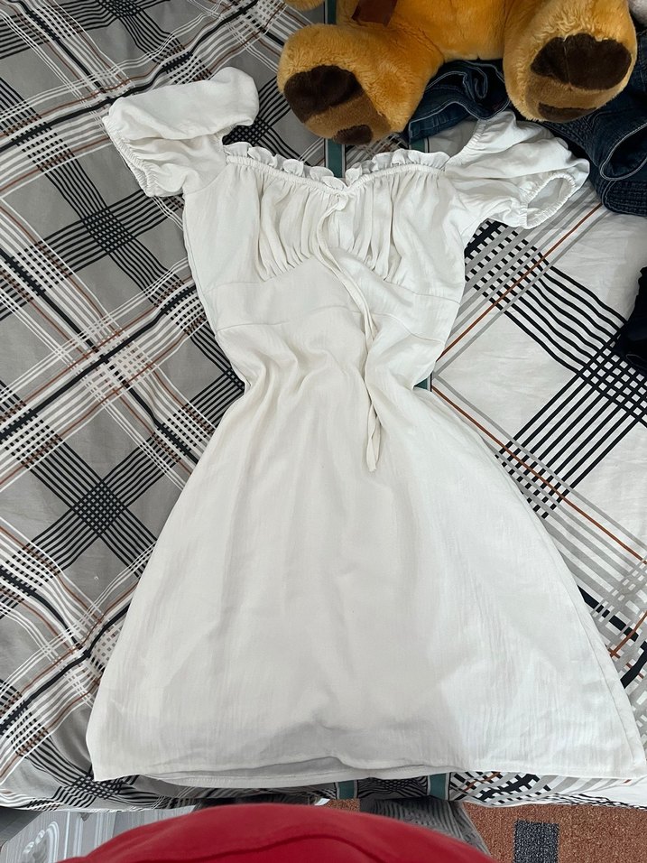 Beyaz mini elbise - Görsel 2