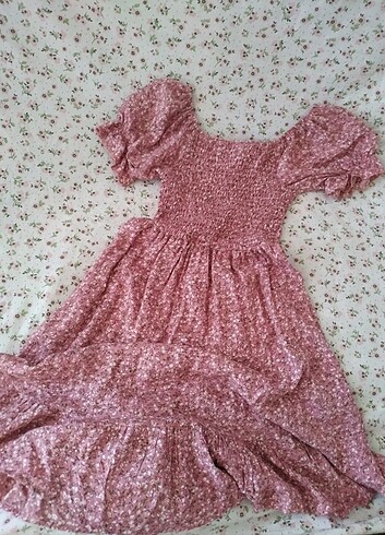 Vintage Love çiçekli pembe elbise