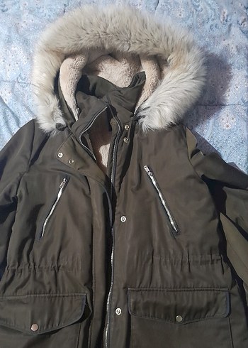 zara m beden kürklü mont çok sıcak bir mont - Görsel 4