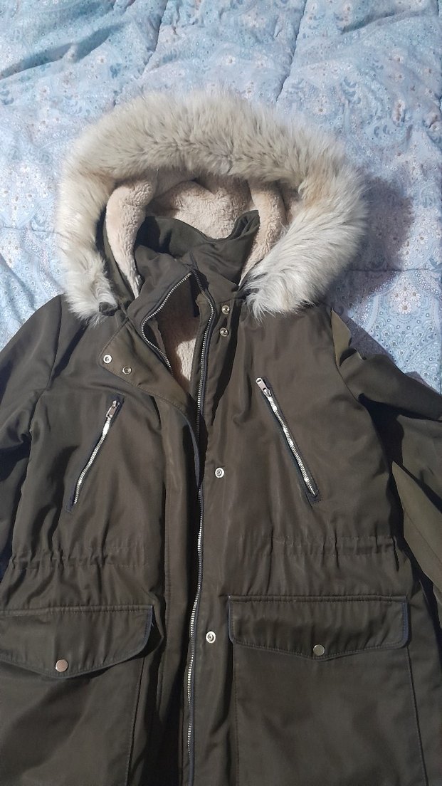 zara m beden kürklü mont çok sıcak bir mont - Görsel 4