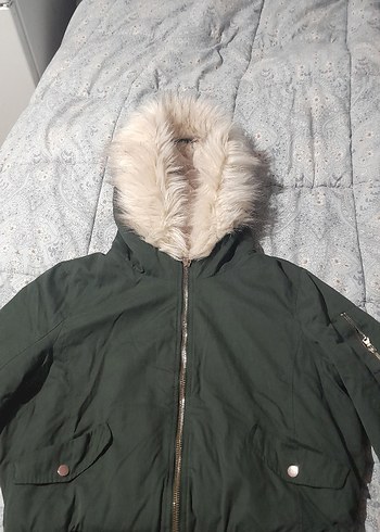 Tally Weijl  koyu yeşil reki Kapüşonlu Kadın mont - Görsel 3