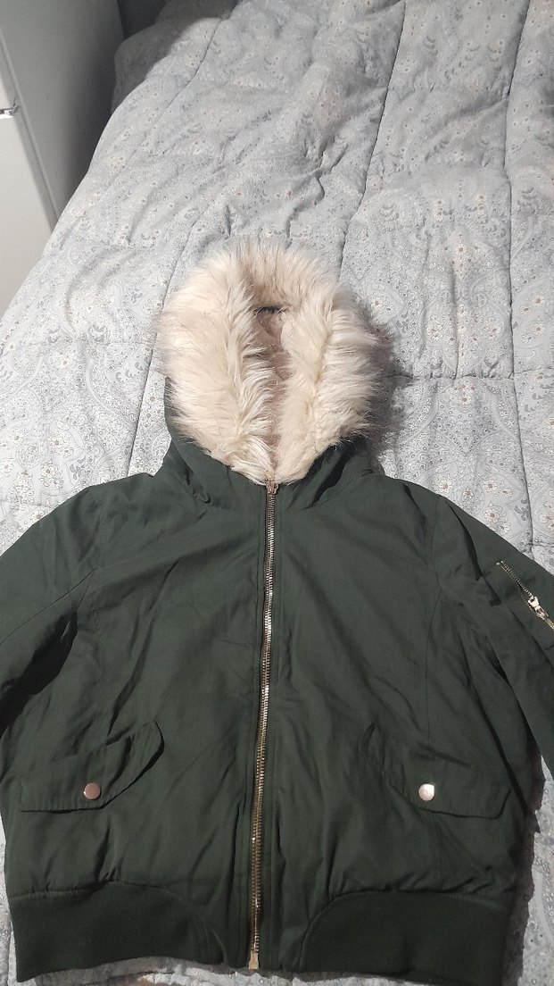 Tally Weijl  koyu yeşil reki Kapüşonlu Kadın mont - Görsel 3