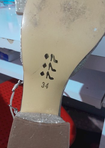 Bej Simli Dolgu Topuklu çocuk Abiye Ayakkabı 34 no - Görsel 5