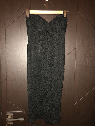 Mango Siyah straplez elbise