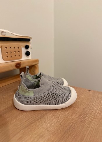 Erkek Bebek Gri Örgü İlk Adım Ayakkabısı - Görsel 2