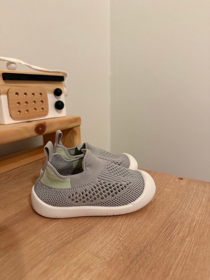 Erkek Bebek Gri Örgü İlk Adım Ayakkabısı - Görsel 2