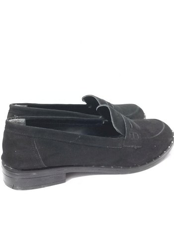 40 Beden Siyah Süet Tokalı Kadın Loafer