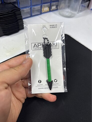 MIZRAK KOLYE ORTA KISMI YEŞİL İP SARILI