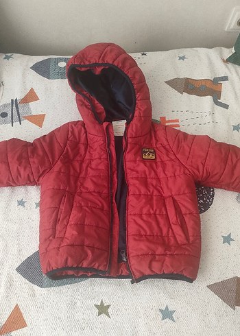 Koyu Kırmızı Erkek Çocuk Kapüşonlu Mont