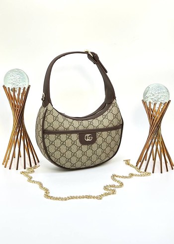 Zincir Detaylı Bej Modern Klasik Kadın Çanta - Görsel 4