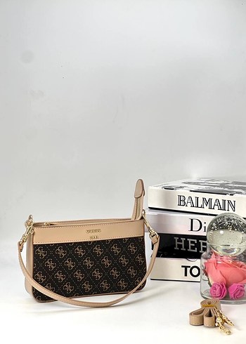 Kahverengi Deri Baskılı Askılı Çanta - Görsel 7