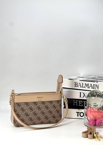 Kahverengi Deri Baskılı Askılı Çanta - Görsel 8