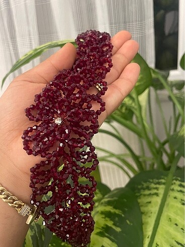  Beden bordo Renk Bordo gelin tacı