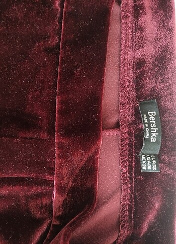 m Beden bordo Renk Kadife İspanyol pantolon