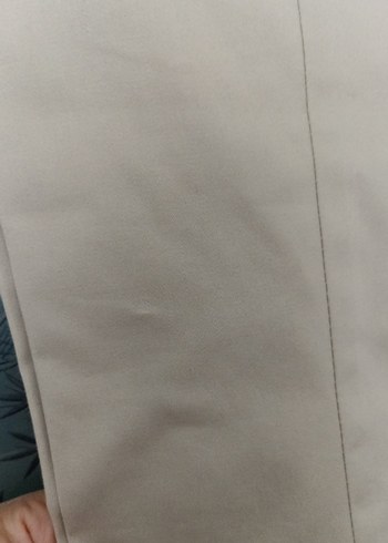 38 Beden Bej Kadın Kemerli Kumaş Pantolon