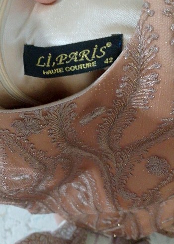 Uzun Bej İşlemeli Kadın Henna Elbisesi - Görsel 2