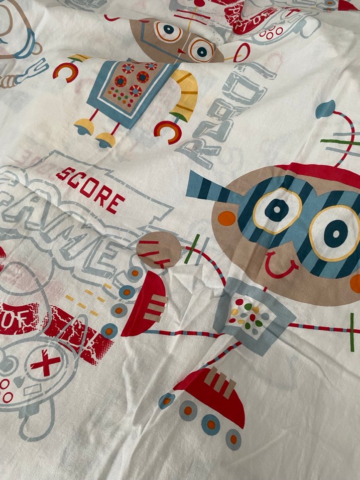 Çocuklar için Baskılı Gri Çok Renkli Tekstil - Görsel 3