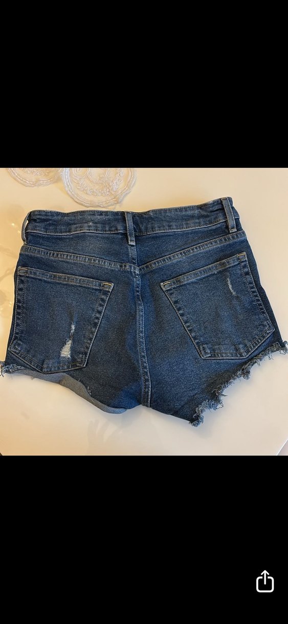 Kadın Mavi Mini Denim Şort - Görsel 3