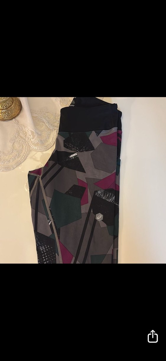 Fermuarlı Çok Renkli Baskılı Kadın Tayt - Görsel 3