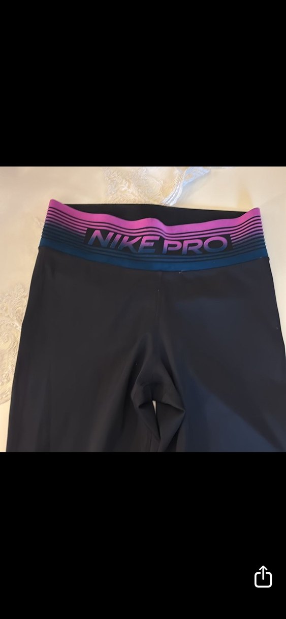 Siyah Nike Pro Elastik Belli Spor Tayt - Görsel 3