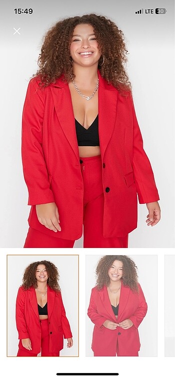 Kırmızı oversize ceket