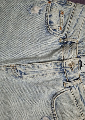 Kadın Pastel Mavi Düz Kesim Denim Pantolon - Görsel 4