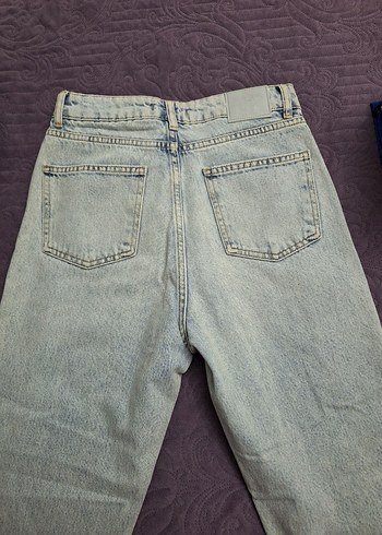 Kadın Pastel Mavi Düz Kesim Denim Pantolon - Görsel 3