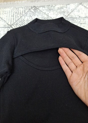 Diğer Siyah Yüksek Yakalı Triko Kadın Kazak
