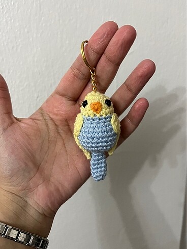 Örgü Muhabbet kuşu anahtarlık - Görsel 2