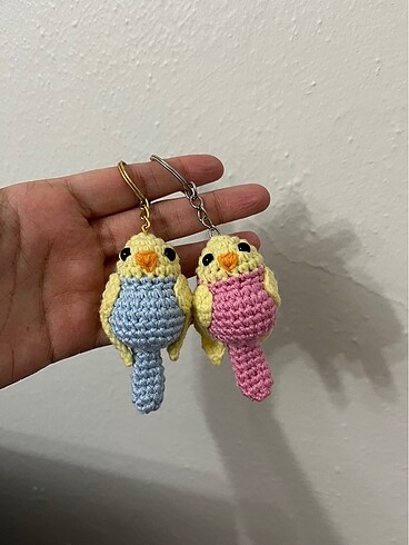 Örgü Muhabbet kuşu anahtarlık - Görsel 3