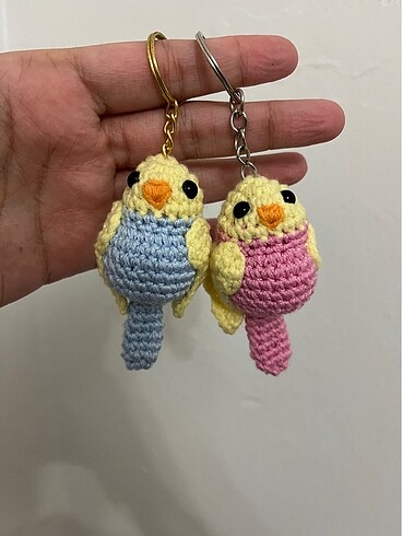 Örgü Muhabbet kuşu anahtarlık - Görsel 4