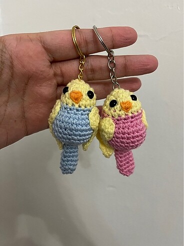 Örgü Muhabbet kuşu anahtarlık - Görsel 5