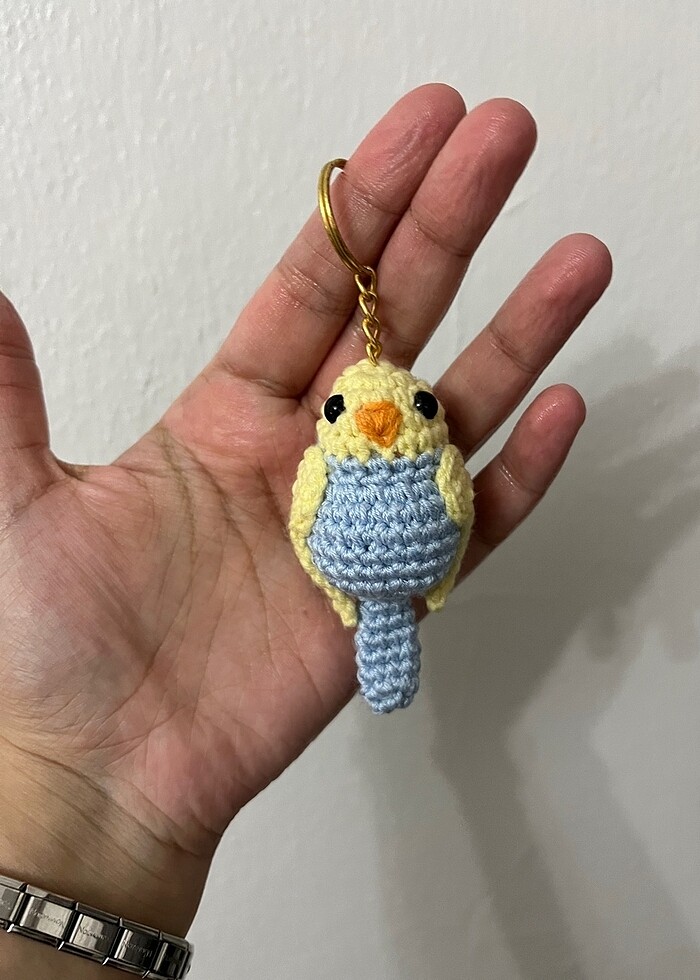 Örgü Muhabbet kuşu anahtarlık - Görsel 2