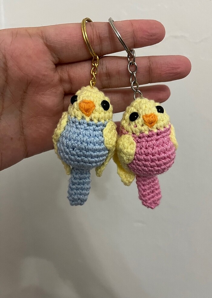 Örgü Muhabbet kuşu anahtarlık - Görsel 4